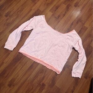 Victoria's Secret Peach Pink Long Sleeve Off the Shoulder Tee size L